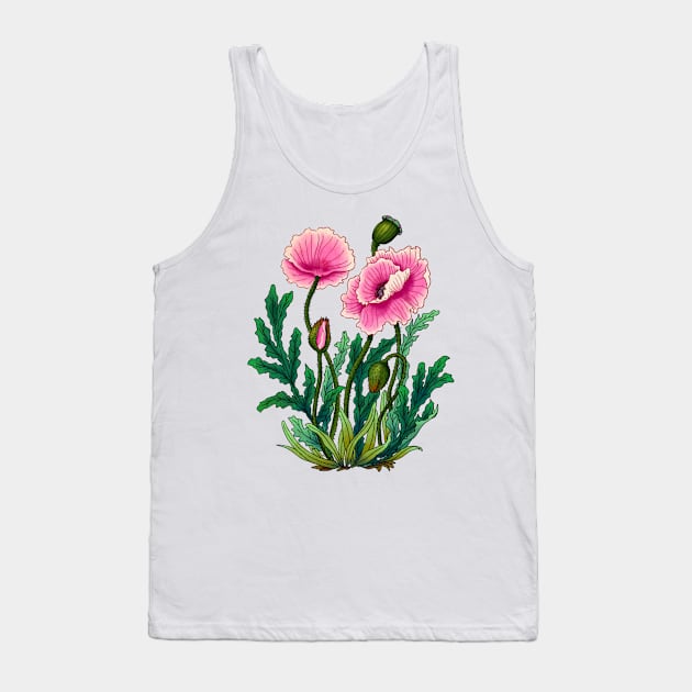 Minhwa: Poppy Opera A Type (Korean traditional/folk art) Tank Top by koreanfolkpaint